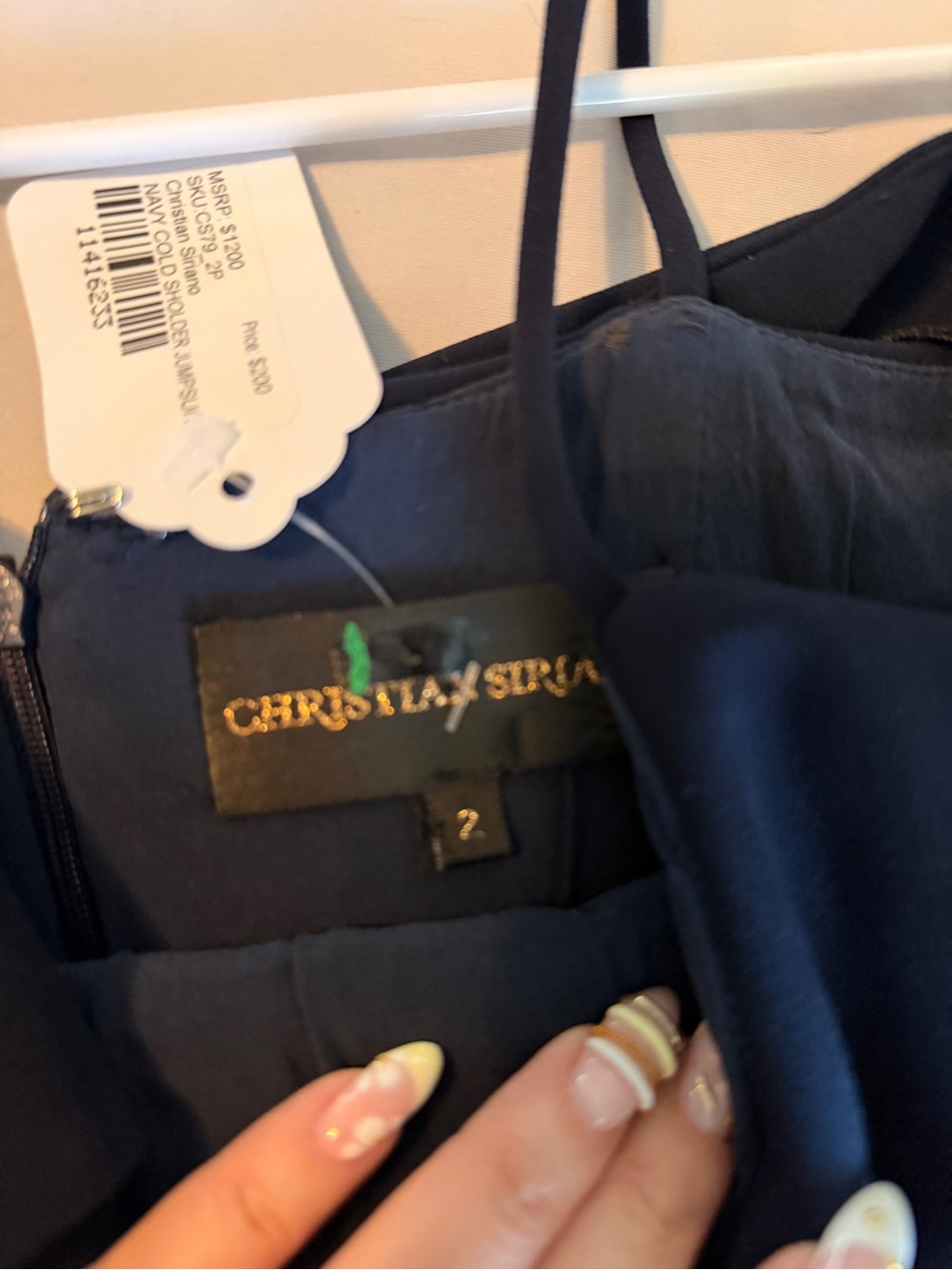 Christian Siriano black Off-Shoulder Ruffle Jumpsuit - Picture 2 of 5